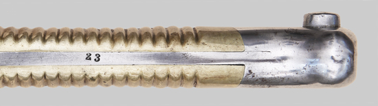 Image of Argentine brass grip M1891 bayonet.