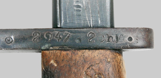 Image of Belgium M1916-35 bayonet with Gras blade