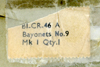 Thumbnail image of British No. 9 Mk. I socket bayonet packed in PX15 hard wax.