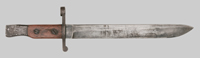 Thumbnail image of USA surcharged Ross Mk. I knife bayonet.