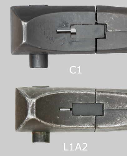 Comparison image showing difference in C1 vs. L1A2 pommel assembly slots.