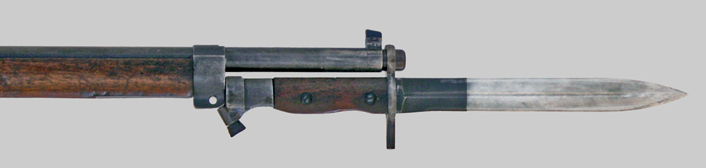 Image of Egyptian Hakim bayonet on a Swedish M1896 Mauser rifle.