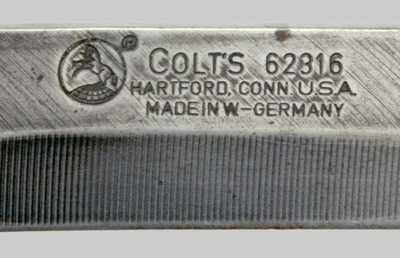 Image of West German Colt M7 bayonet.