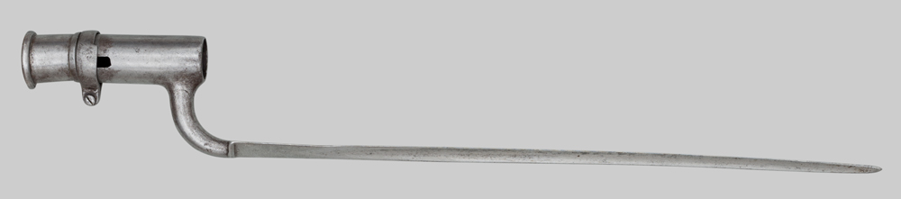 Image of circa 1800 brown bess socket bayonet with 1850s locking ring conversion.