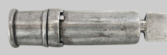 Image of circa 1800 brown bess socket bayonet with 1850s locking ring conversion