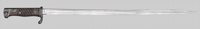 Thumbnail image of Peruvian M1909 sword bayonet.