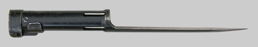 Image of South African R1 (FAL Type C) Bayonet in Early So. African Made Scabbard