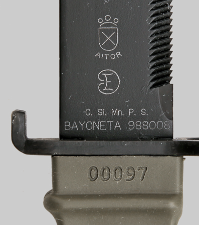Image of Spanish KCB-77 M1/KH-JS bayonet used with the G36 assault rifle.