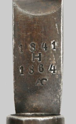 Image of markings on ricasso of Swedish model 1860 Wrede socket bayonet