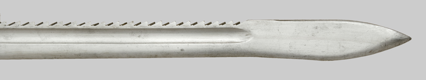 Image of sawteeth on a Swiss M1914 Pioneer bayonet.