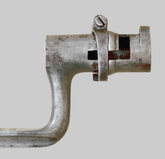 Image of the medial locking ring on a U.S. M1835/42 socket bayonet.