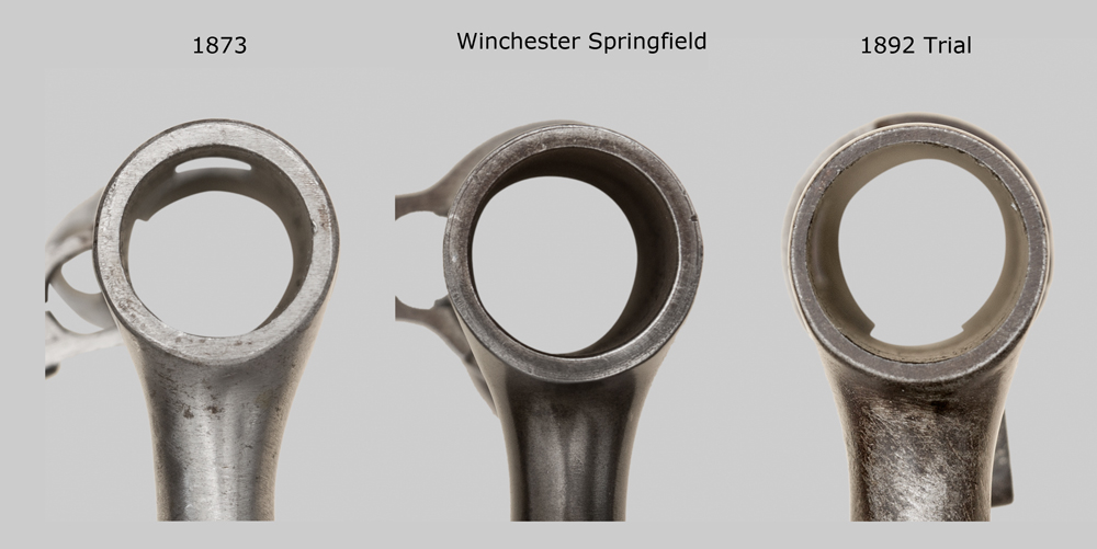 Image showing Winchester Model 1873, Springfield, and 1892 Trial Socket Comparison.