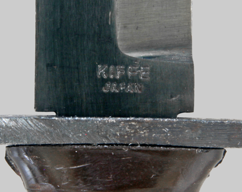 Image of maker mark on commercial M4 bayonet by Kiffe