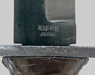 Thumbnail image of maker mark on commercial M4 bayonet by Kiffe
