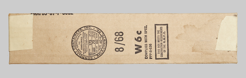 Image of Sealed Carton containing M8A1 Scabbards Produced by the Pennsylvania Working Home for the Blind