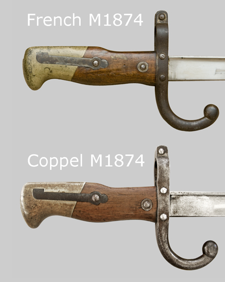 Comparison image of Frenc vs. Coppel M1874 hilts