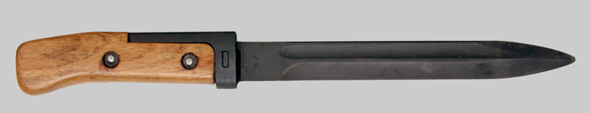 Image of Czechoslovakian VZ-58 bayonet with Short-Tang Wood Grip Two-Rivet No Lower Crosspiece