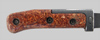 Thumbnail image of Czechoslovakia VZ-58 knife bayonet with composition grip secured by three rivets.