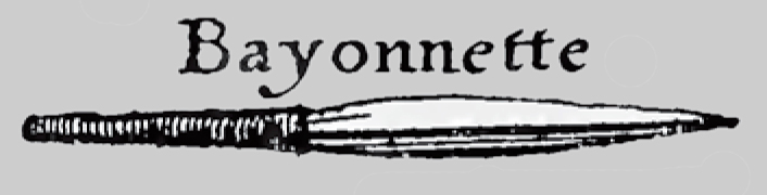 Image of first illustration of a bayonet published by Gaya in 1678