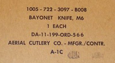 Image of label from Aerial M6 contract DA-11-199-ORD-566.