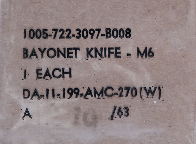 Image of label from Milpar M6 contract DA-11-199-AMC-270.