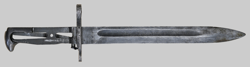 Image of U.S. M1 bayonet without grips to illustrate its forged construction.