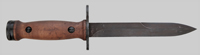 Thumbnail image of Italian M4 bayonet with wood grips marked AET