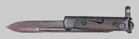 Thumbnail image of Italian M1938 latch-lock folding bayonet.