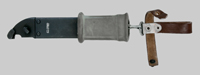 Thumbnail image of Romanian AKM Type I knife bayonet with early belt hanger.