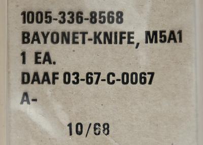 Image of label from Imperial  M5A1 contract DAAF-03-67-C-0067.