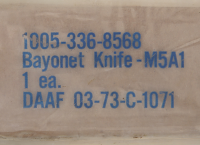 Image of label from Imperial  M5A1 contract DAAF 03-73-C-1071.