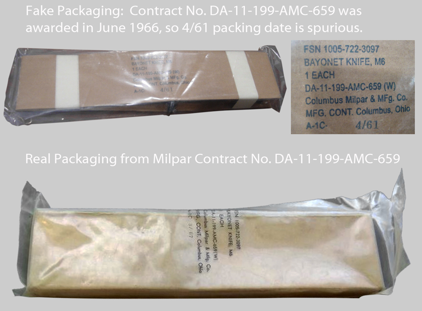 Image of M6 Bayonet in Fake Milpar Packaging